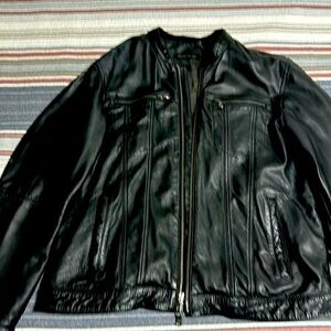 leather John Varvatos moto jacket size large